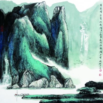 一泓碧水洗纖塵（國(guó)畫）  林琳